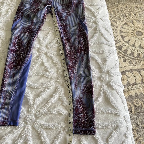 Calia by Carrie CALIA Essentials Purple Printed Zipper Pocket Leggings - Picture 9 of 10